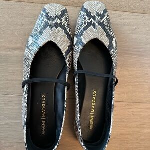 Margaux x Argent Snakeskin ballet flats